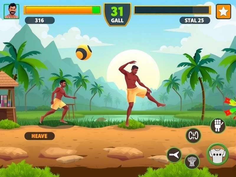 Kerala Kick Guru gameplay screenshot showing traditional Indian elements
